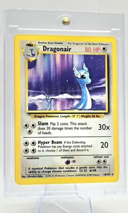 Pokemon TCG Dragonair Base Set Card 18/102 1995 Black Star - Image 5