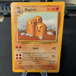 Dugtrio - 19/102 -MP- Pokemon Base Set Unlimited Rare Card WOTC - Image 1
