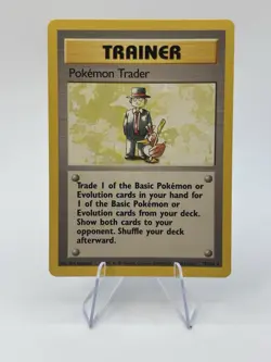Pokemon Trader 77/102 Rare Non-Holo Base Set Pokemon Trainer Card LP - Image 1