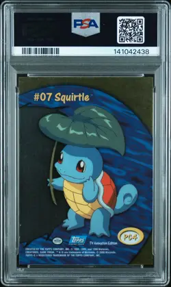 2000 TOPPS POKEMON TV ANIMATION CLEAR CARDS #PC4 SQUIRTLE PSA 10 - Image 2