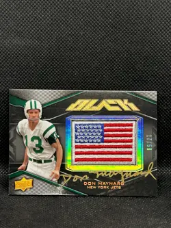 2009 Upper Deck UD Black #61 Don Maynard Gold USA Patch Auto /50 Jets HOF - Image 1