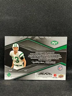 2009 Upper Deck UD Black #61 Don Maynard Gold USA Patch Auto /50 Jets HOF - Image 2