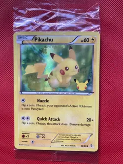 Pokemon Pikachu Card 26/83 XY Generations 20th Anniversary Stamped Promo Sealed - Image 1