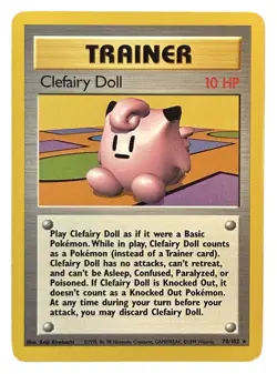Clefairy Doll - 70/102 - WOTC Base Set Rare Pokemon Card - LP - Image 1