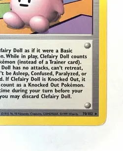 Clefairy Doll - 70/102 - WOTC Base Set Rare Pokemon Card - LP - Image 5