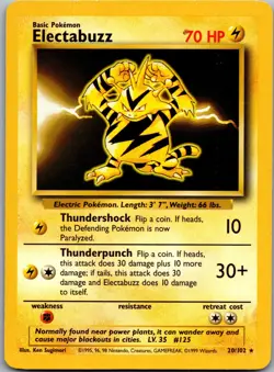 Electabuzz 20/102 Rare Base Set Unlimited Pokemon Near Mint - Image 1