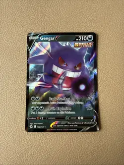 Holo Foil Gengar V 156/264 Ultra Rare Pokemon SWSH08: Fusion Strike NM - Image 1