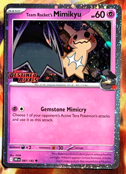 Pokemon Destined Rivals Team Rocket Mimikyu Stamped Promo 87 /182 - Image 1
