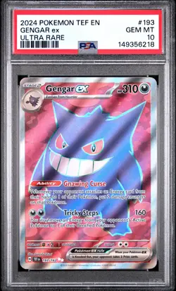 2024 POKEMON TEF EN-TEMPORAL FORCES ULTRA RARE #193 GENGAR EX PSA 10 - Image 1