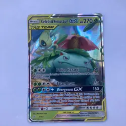 Pokemon Celebi & Venusaur GX TAG TEAM Ultra Rare Holo 1/181 Sm-Team Up Card - Image 1