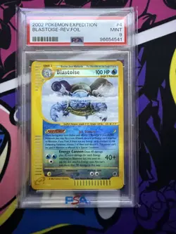 2002 Pokemon Expedition Blastoise #4 Rare Reverse Foil PSA 9 POP 118 💦 - Image 1