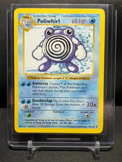 Poliwhirl 38/102 Pokemon 1999 Shadowless Base Set LP - Image 1