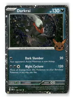 Darkrai (Cosmos Holo) 136/197 Holofoil Trick or Trade BOOster 2024 Pokemon NM - Image 1