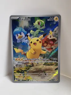 Pokemon TCG Pikachu SVP 027 Scarlet & Violet Promo Full Art Holo English - Image 1
