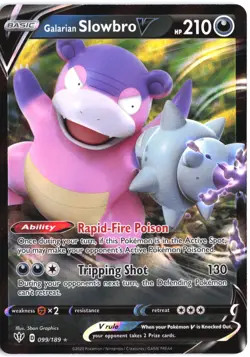 Galarian Slowbro V 099/189 Holo Rare V Darkness Ablaze Pokemon - Image 1