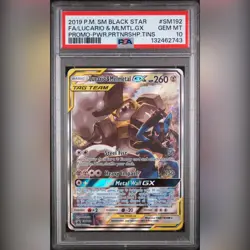 Pokemon TCG - LUCARIO & MELMETAL GX SM192 PSA 10 - 2019 S&M TIN BLACK STAR PROMO - Image 1