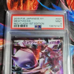 2015 POKEMON JAPANESE XY RED FLASH 1ST EDITION #027 MEWTWO EX PSA 9 - Image 2
