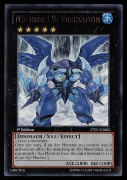 Yugioh Number 19: Freezadon ZTIN-EN003 1st Edition Ultra Rare NM - Image 1