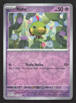 Pokemon Natu - Reverse Holo Common SV: Paldean Fates 025/091 NM - Image 1