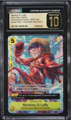 2025 One Piece Promo Illustration Box Volume 3 Monkey D. Luffy #OP07-109 CGC 10 - Image 1