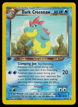 Pokemon Card - Dark Croconaw Neo Destiny 32/105 Uncommon 1st Edition - Image 1