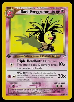 Pokemon Card - Dark Exeggcutor Neo Destiny 33/105 Uncommon 1st Edition - Image 1