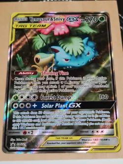 Pokemon Card Venusaur & Snivy GX Tagteam Ultra Rare SM229 Holo - Image 1