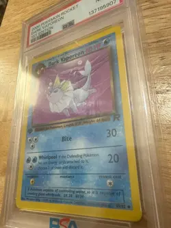2000 Pokemon Rocket 1st Edition Dark Vaporeon #45 PSA 10 - Image 1