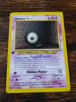 Pokemon Neo Destiny 1st Edition Unown Q 59/105 Non Holo NM-MINT - Image 1