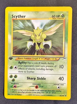 Pokemon 2002 Neo DESTINY 1st Edition SCYTHER 55/105 - NM -never played - Image 1