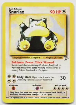 Snorlax 30/130 Base Set 2 Pokemon LP - Image 1