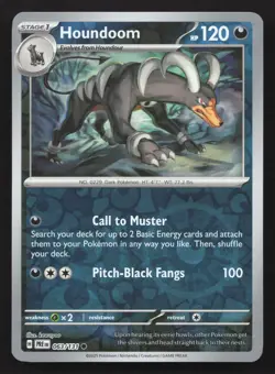 Pokemon Houndoom Reverse Holo Common SV: Prismatic Evolutions 063/131 NM - Image 1