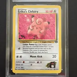 Pokemon TCG Erika's Clefairy Gym Challenge Card 40/132 Regular Ace Grade 7 POP 1 - Image 2