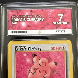 Pokemon TCG Erika's Clefairy Gym Challenge Card 40/132 Regular Ace Grade 7 POP 1 - Image 3