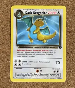 Pokemon TCG Dark Dragonite 22/82 Team Rocket Edition Rare Card 2000 NM WOTC - Image 1