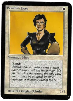 MTG Benalish Hero Alpha -White Creature- art by Douglas Shuler Magic - Image 1
