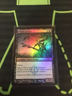 MTG Magic The Gathering Plague Stinger Foil Promo Black Infect Commander - Image 1