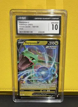 Pokemon Rayquaza V Crown Zenith Ultra Rare Holo CGC 10 100/159 English Card - Image 1