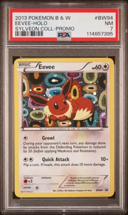 2013 POKEMON BLACK STAR PROMO EEVEE #BW94 HOLO PSA 7 NM #114857395 - Image 1