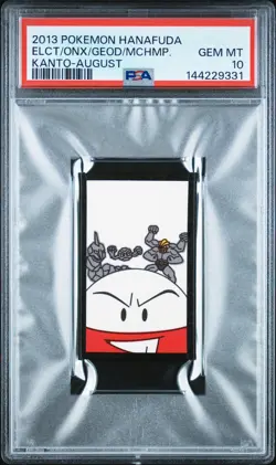 2013 POKEMON HANAFUDA KANTO AUGUST ELECTRODE/GEODUDE/MACHAMP/ONIX PSA 10 - Image 1