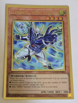 Yu-Gi-oh Elemental Hero Stratos Premium Gold Rare 1st Edition MAGO-EN004 NM - Image 1