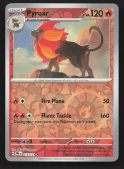 Pokemon Pyroar Reverse Holo Uncommon SV: Prismatic Evolutions 016/131 NM - Image 1