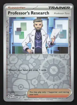 Pokemon Professor's Research - Reverse Holo Rare SV: Paldean Fates 088/091 NM - Image 1