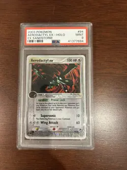 Pokemon Aerodactyl EX Sandstorm Holo Rare Card #94 - PSA 9 MINT - Image 1