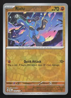 Pokemon Riolu Reverse Holo Common SV: Prismatic Evolutions 050/131 NM - Image 1