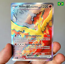 Pokemon TCG Team Rocket's Moltres ex 208/182 Destined Rivals Set Portuguese Card - Image 2