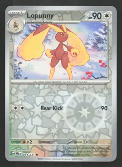 Pokemon Lopunny Reverse Holo Common SV: Prismatic Evolutions 084/131 NM - Image 1