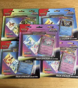 Pokemon TCG SV Prismatic Evolutions Tech Sticker Collection - LOT OF 5 SEALED - Image 1