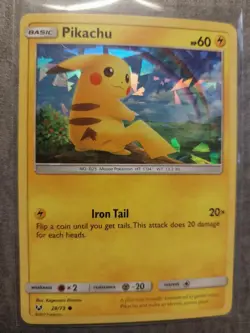 PIKACHU CRACKED ICE HOLO 28/73 COMMON SHINING LEGENDS NM - Image 2