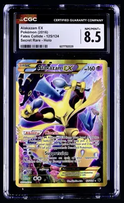 Pokemon 2016 Alakazam EX XY Fates Collide 125/124 SAR Holo Umbreon Lugia CGC 8.5 - Image 1